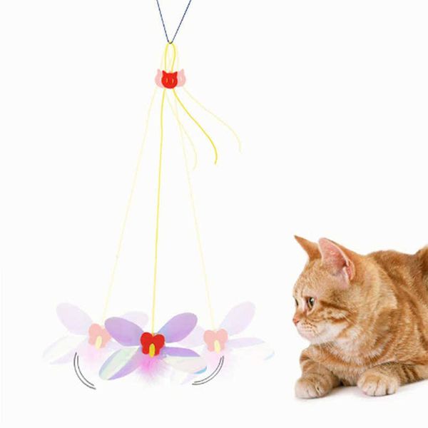 Jouets rebondissant libellule souris chat interactif porte suspendue chat corde à gratter auto-hé rétractable chat bâton Teaser et exercice