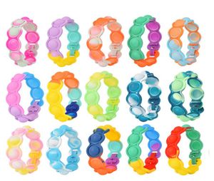 Jouets Bracelet Push Bubble Squeeze Silicone Anti-Stress sensoriel Squishy presse cadeau pour enfants adulte anxiété antistress ring9633190