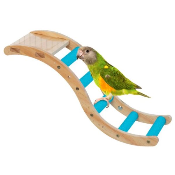 Juguetes Budgerigar, escalera de cuerda para escalar, loro, escalera de madera, garra de molienda, peonía, pájaro, columpio y escalera para escalar, accesorios para jaula