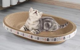 Toys Cat Bed Grinding Claws Bol Forme Cat Board Scratching Board Oval Corrug Paper Scratch Pad Cat Scratcher Tyt pour protéger le canapé