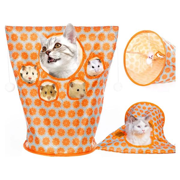 Toys Cat Drill Sacs Pet Toys Bird Hedgehog Orange Match Sac Drill Sacs de chat Cat Paiement Paiement Produits ménagers