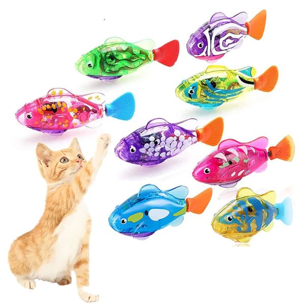 Toys Cat Interactive Electric Fish Toy Water Toy Toy Indoor Play Robot Robot Fish Toy Led Pet Toys para gato y perro