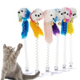 Toys Cat Interactive Toy Feather Feather Stick Pet juguete multicolor de plumas de plumas Catcher de reemplazo de la varita de plumas para ejercicio para gatos