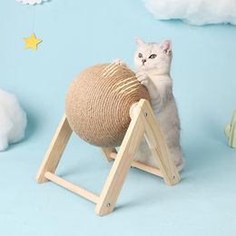 Toys Cat Scratch Ball Cats Toy Sisal Cat Scratcher met balstand slijtvast speelgoed voor katten slijpen poten ontspannen meubels beschermen meubels