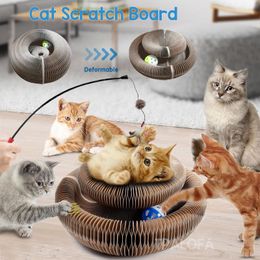 Toys Cat Scratch Board Magic Organ Cat Crasting Board Cat Toys met Caip Ball duurzame katten slijpen klauw na kat accessoires
