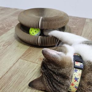 Juguetes Rascador para gatos, cama de salón, multifuncional, plegable, cartón corrugado de alta densidad, órgano mágico, tablero rascador para gatos, almohadilla de juguete