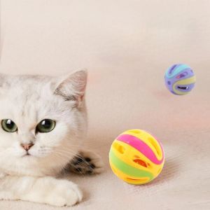 Toys Cat Toy Plaid Ball con Bell Erle Bulk Pet Plastic Bell Toy