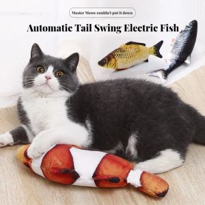 Toys Cat Toys Fish électrique avec USB Chargement de batterie au lithium Buildtin Simulation réaliste Molaire Molaire Interactive Toys Supplies pour animaux de compagnie