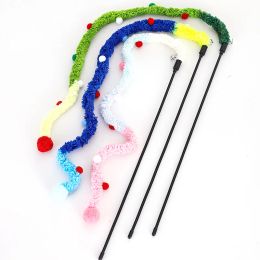 Toys Cat Toys Rainbow Stripes Funny Cat Stick With Bell Interactive Play Supplies Cat Toys Interactive Cat Toy Caterpillar String