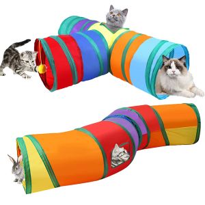 Toys Cat Tunnels Buisspeelgoed voor binnenkatten opvouwbare konijnen Pet Play Tunnels Tube Kitten Bunny Tunnel met interactieve bal