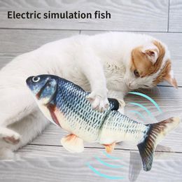 Jouets chats jouet électrique poisson drôle sautera poisson Usb charge balançoire queue en peluche chat accessoires jouets pour chats Mascotas