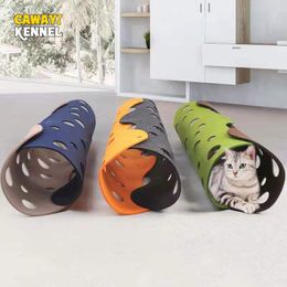 Jouets CAWAYI KENNEL Chat Jouet Feutre Pom Épissage Chat Tunnel Déformable Chaton Nid Pliable Tube Maison Tunnel Interactive Pet Jouet Chats