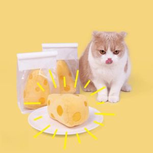 Toys Cheese Cat Doll Cute Interactive Plush Cat Toy Sounds Cat Mint Toy Cat Tooth Markende Doll Cat Accessoires Pet Pet Supplies