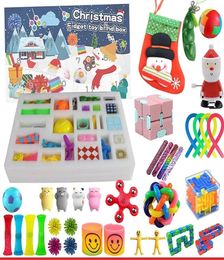 Toys Christmas Advent Calendar Pack anti-stress Toy Set Gift Gift Sensory Antistress Relief Blind Box Ville de Noël