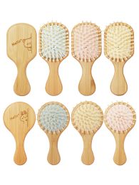 Toys Brousse de cheveux de chat mignon Nature en bois antistatique Détang brosse Hair Hails Massage peigt air coussin outils de style pour enfants pour enfants