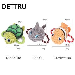 Jouets DETTRU mignon animal de compagnie chiot grinçant jouet chien jouets à mâcher requin jouets en peluche grinçant animaux en peluche tortue formation écureuil