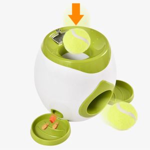 Jouets Jouets pour chiens Entraînement interactif pour animaux de compagnie Fuite automatique de nourriture Mangeoire lente Petits chiens moyens Récompense Lanceur de balle Jouet de lancer de tennis