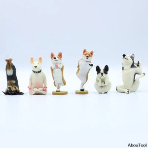 Toys Dog Yoga Master Model Doll Cake Decoration Car Mignon Pet Pvc Toy 6PCS / Set Home Figurine Home Collection Décoration Toys Toys