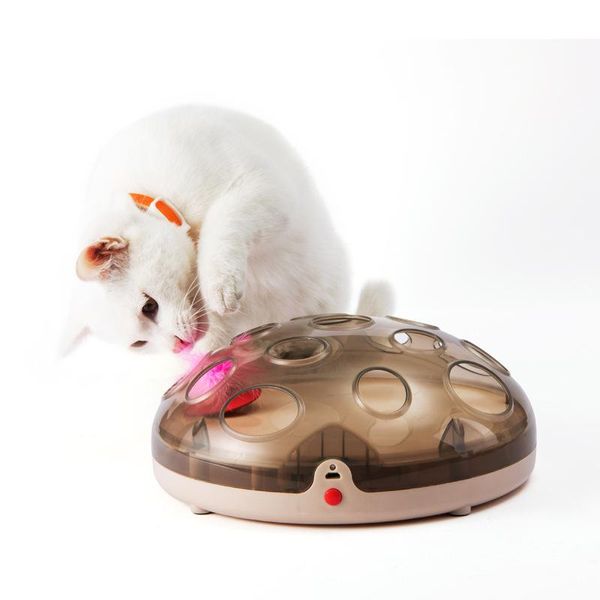 Jouets électrique automatique pour chat, bâton intelligent, jeu fou, boule rotative, plateau tournant, attraper des plumes, souris, jouets ronds