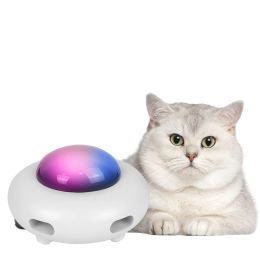 Toys Electric Cat Toy Automatic Cat Entertainment Toys UFO Pet Turntable Catching Training Toys Remplaçable Plume Interactive