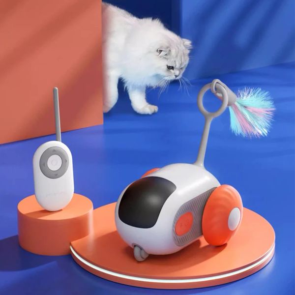 Toys Electric Moving Cat Toys Remote Contrôle sans fil Touet chat USB Charge de voiture intelligente Toys pour chats intérieurs petits chiens
