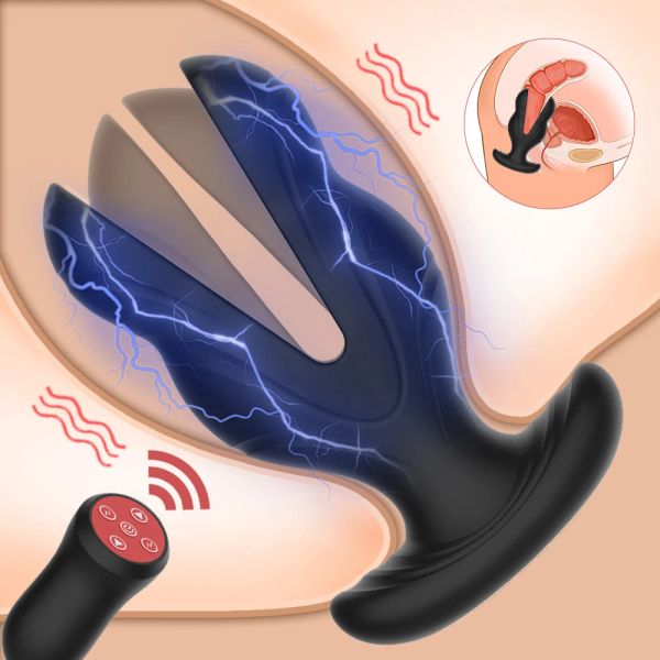 Toys électrique choc masseur de la prostate Dilators anaux mâles vibrants stimulateur de bouchon de bout à télécommande Adults ANAL TOYS SEX
