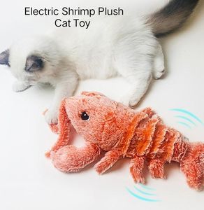 Jouets électriques crevettes en peluche chat jouet simulation mobile homard remplaçable jouet de saut électronique chien chat en peluche fournitures pour animaux de compagnie 2022
