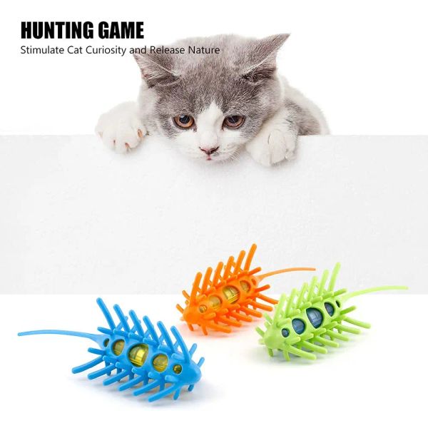 Juguetes Electrónicos Ratón en Movimiento de 360 ​​° Juguetes para Gatos Interactivo Automático Burlas para Gatos Juego en Interiores Rata Ratones Insecto Juguete Gatito Juguetes para Gato Mascota