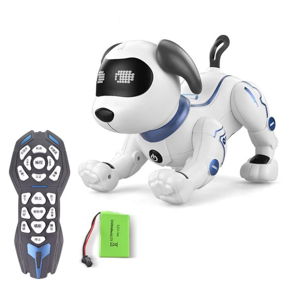 JOUETS Animaux électroniques RC Robot Chien Voix Télécommande Jouets RC Stunt Musique Chanson Jouet pour Enfants RC Jouets Cadeau D'anniversaire 240307