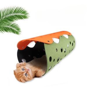 Toys en feutre tunnel chat jouet détachable pad coussin circulaire combinaison creux nid de compagnie