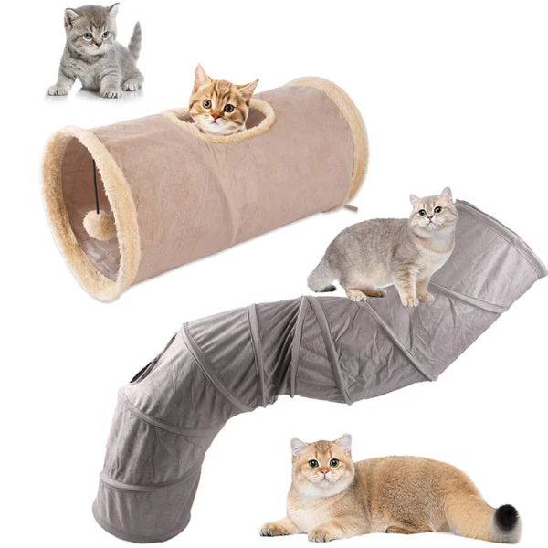 Toys pliables chats tunnel pour animaux de compagnie Toys Kitty Pet Training Interactive Fun Toy Tunnel ennuyé pour Puppy Kitten Rabbit Play Tunnel