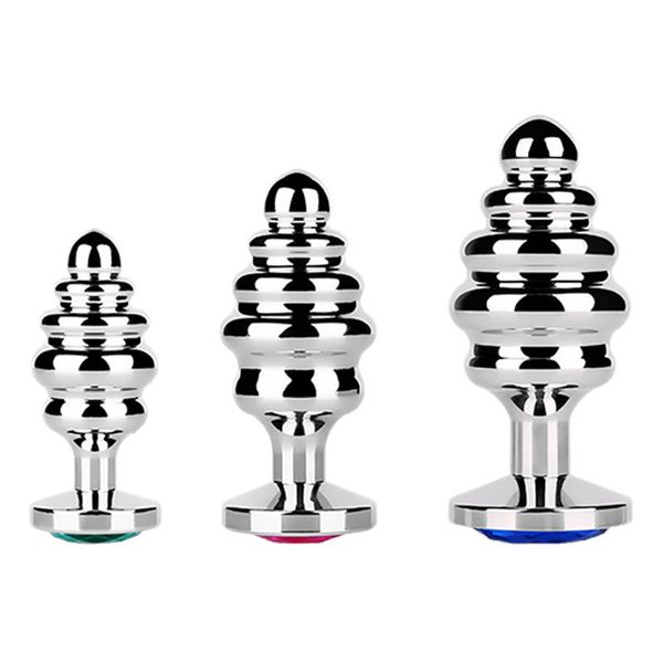 Jouets pour adultes Plug Anal Sex Metal Butt Plug avec bijoux Jouet érotique Mini Vibrateur Plug Anal Privé Bon Pour Hommes / Femmes X0401