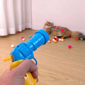 Toys Launch Funny Training Cat Toys Interactive Teaser Plush Ball Tout Creative Kittens Mini Pompom Balls Games Cat Chasing Games Toy