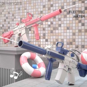 Toys Gun Gun Toys Electric Water Gun M4i6 Volledig automatisch waterpistoolpistool Pistool Play Gun Water Blaster voor kinderen Volwassenen Zomerwater Beach Pool Toys 240307