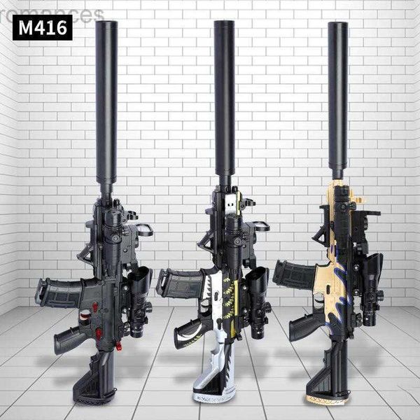 Jouets pistolet M416 électrique automatique fusil eau balle bombe Gel Sniper jouet pistolet Blaster pistolet modèle en plastique pour garçons enfants adultes tir cadeau-3 meilleure qualité 240306