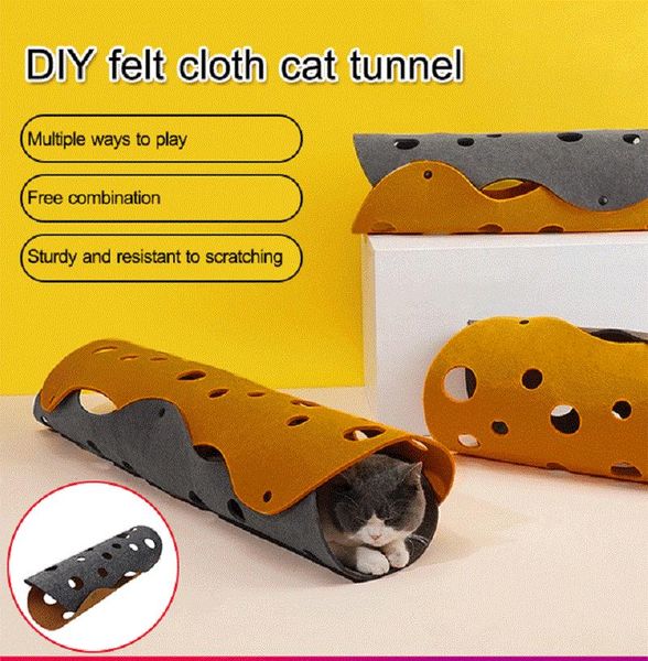 Jouets chauds pliables pour animaux de compagnie chat Tunnel trous arc-en-ciel chat canal chat tente chat litière formation jouet pour chat Animal jouer Tunnel Tube jouet