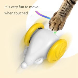 Toys Interactive Cat Toys Kitten Toy Toy Simulation Electronic Simation Kittens Play Ball Rat avec LED Light Smart Cats Huntingtoy