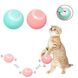 Juguetes bola de juguetes para gatos interactivos, bola de rodadura automática de 360 ° con un ejercicio de mascota recargable USB Bola de juguete de persecución para Kitte