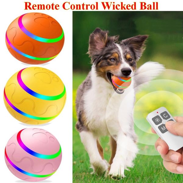 Juguetes interactivos para perros, pelota malvada para perros gatos de interior con Control remoto recargable por USB activado por movimiento, envío directo opcional