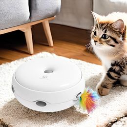Toys Interactive Electric Cat Toy Automatic Rotating Mouse Teaser Smart Spinning Turntable Game voor Feline Fun -oefening Betrokkenheid