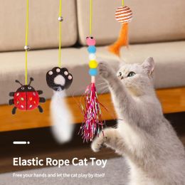 Speelgoed interactieve simulatie kat speelgoed swing sticky schijf elastiek hangende deur plagen kat touw grappige selfhey speelt teaser toverstafspeelgoed spelen