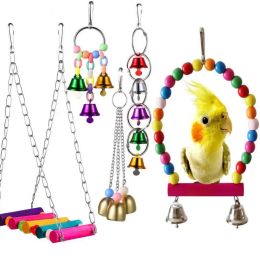 Toys Juguete Agaporni Toys Set Swing kauw training speelgoed Parrot hangende hangmat papegaai kooi bel baars met ladder huisdierenbenodigdheden