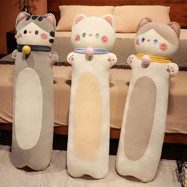 Toys Kawaii Soft Long Cat Oreiller en peluche Toys Nap Oreiller Home Comfort Cushion Kid Anniversaire Cadeau mignon Plusies Ami Cadeau
