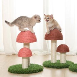 Jouets chaton mignon champignons chat planche à gratter meubles protéger la santé des animaux de compagnie tapis de Sisal griffes soin gratter jouet poste