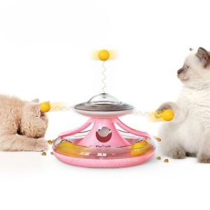 Toys Kitten Tobbler Track Balls Toy Cat Cat Carrousel en forme de feuille de plateau et fugue