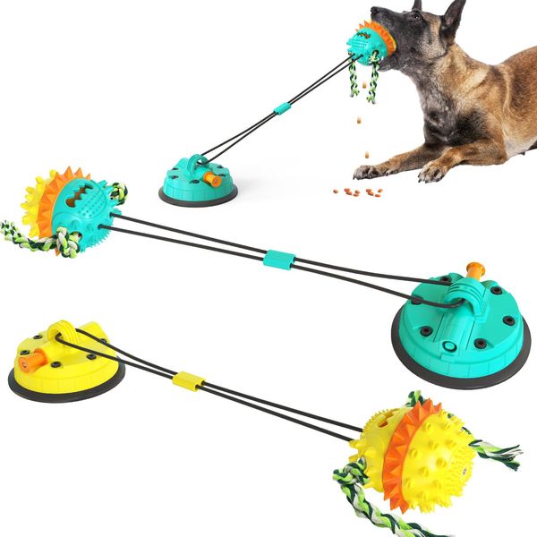 Jouets Kong chien jouets silicone ventouse remorqueur interactif chiens balle jouets pour grand chien moyen nettoyage des dents à mâcher animal de compagnie molaire morsure jouet