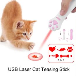 Toys Toys Transforment Pattern Cat Teaser Wand Toy, pointeur laser, Pet LED interactive Bright Animation Light Kitty Pen Toys Batterie