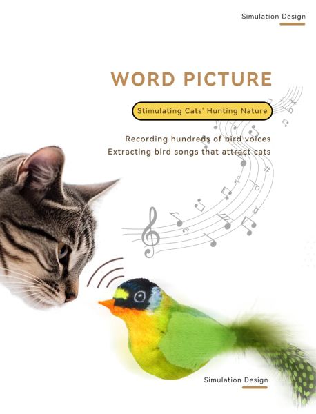 Juguetes VIVADO CHIRPING Bird Interactive Cat Toy Pet Pet Plush Juguete Gato Teaser con Touch Touch de pluma Moldura de simulación activada