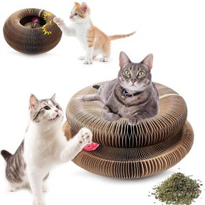 Toys Magic Cat Scratch Board Pliable Round Round Courette Ratation outil de grattage Cat Scraper Scraper Ball Pet Supplies