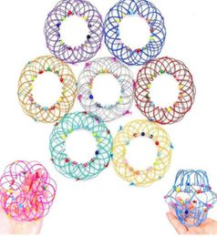 Jouets Anneau de flux magique Mandala Panier de fleurs Changements multiples Boucles de fer faites à la main Paniers en fil Enfants Adulte Soulagement du stress Doigt Cadeaux de fête amusants hH33MDRX6241836